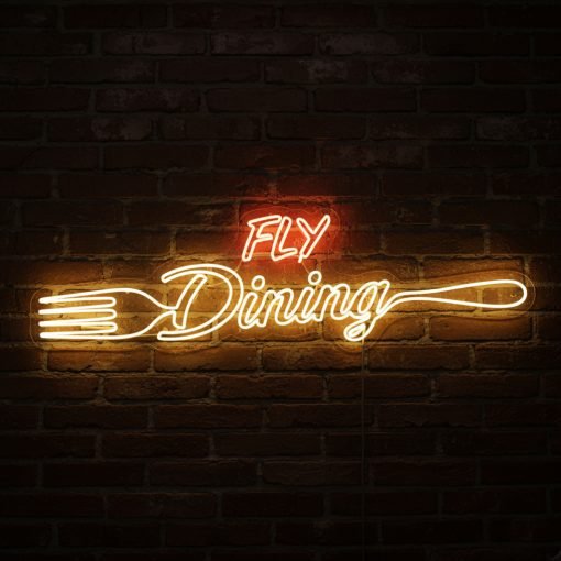 Official Flydining Neon Sign Board Premium Skydining Logo Display