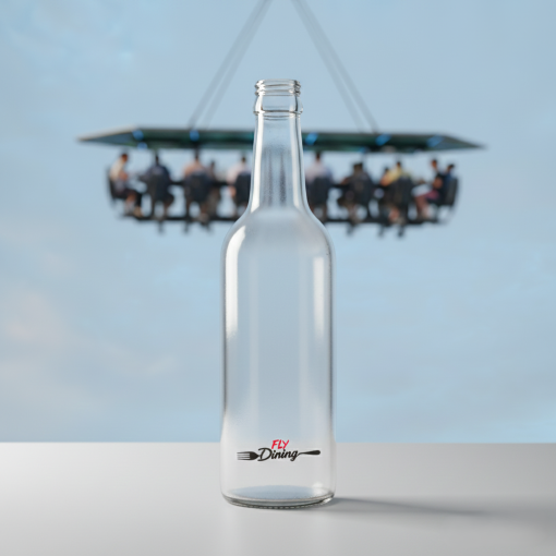 Frosted Bottle for FlyDining Rooftop Dining Merchandise