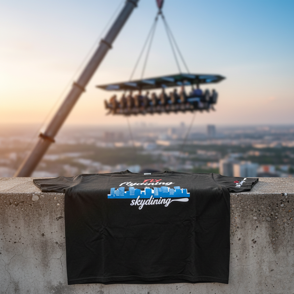 Black Tshirt for FlyDining Sky Dining Apparel - Image 5