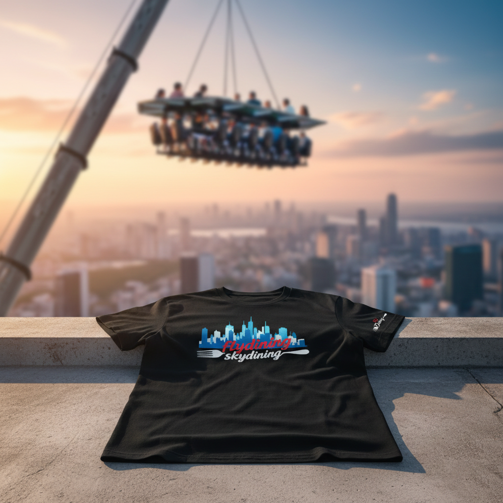 Black Tshirt for FlyDining Sky Dining Apparel - Image 3