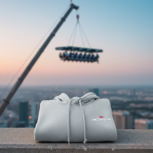 White Hoodie for FlyDining Sky Dining Apparel - Image 3